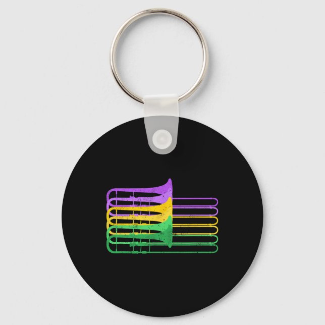 Mardi Gras Br Trombone Marching Orchestra  Keychain (Front)