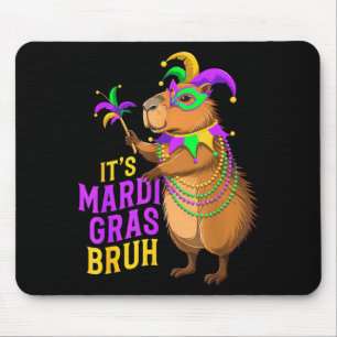 Mardi Gras Bruh Funny Capybara Festival Mouse Pad