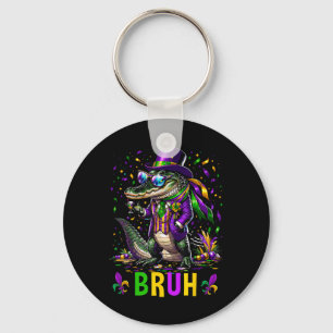 Mardi Gras Bruh Marigator Alligator Mardi Gras Cos Keychain