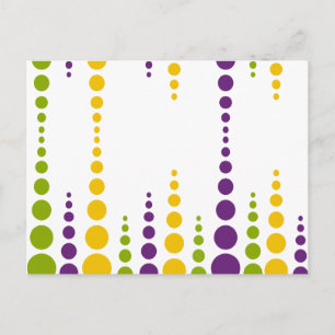 Mardi Gras Bubble Dots Postcard