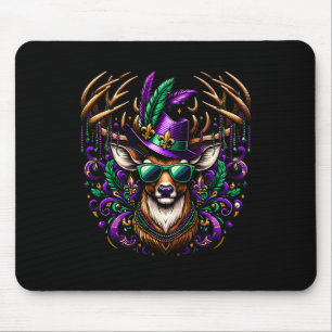 Mardi Gras Buck Funny Mardi Gras Deer Hunting For Mouse Pad