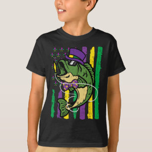 Mardi Gras Byb Fish Us Flag Patriot Fisherman Men  T-Shirt