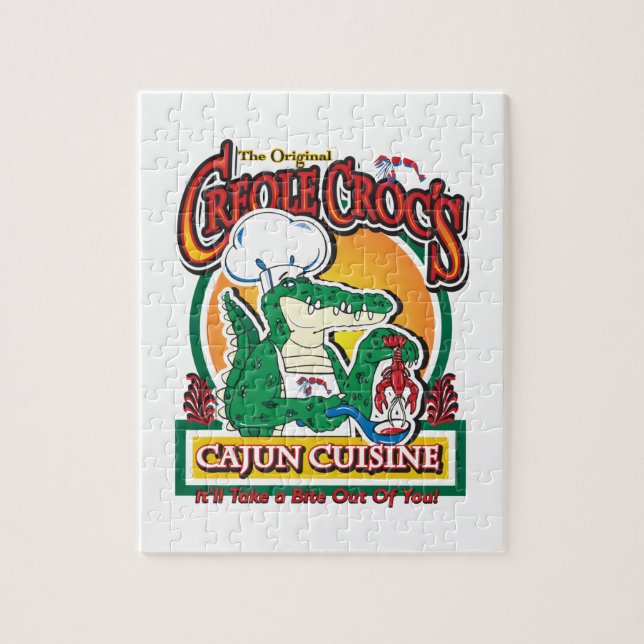 Mardi Gras Cajun Crocodile Jigsaw Puzzle (Vertical)