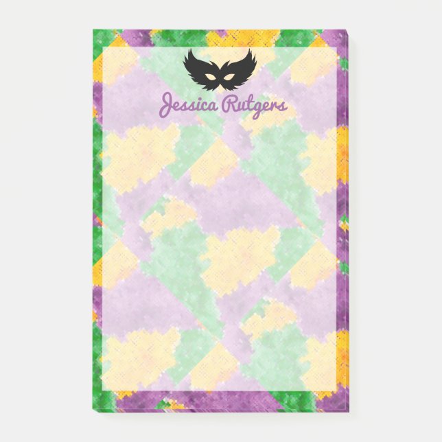 Mardi Gras Camouflage Mask Post-it Notes (Front)