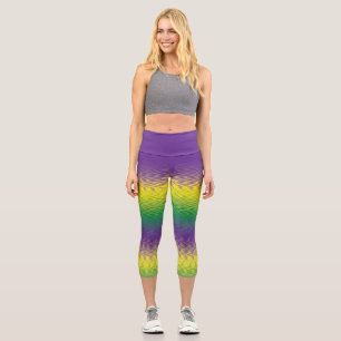 Mardi Gras Capri 3/4 Length Leggings (Liquide)