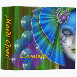 Mardi Gras Carnaval Bleu Balloons Album Classeur