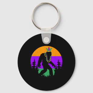 Mardi Gras Carnival Bigfoot New Orleans Cajun Fest Keychain