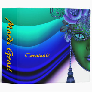 Mardi Gras Carnival Blue Photo Album Binder