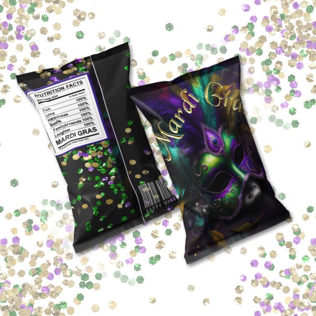 Mardi Gras Carnival Chip Bag Wrappers Party Favour Notepad (Creator Uploaded)