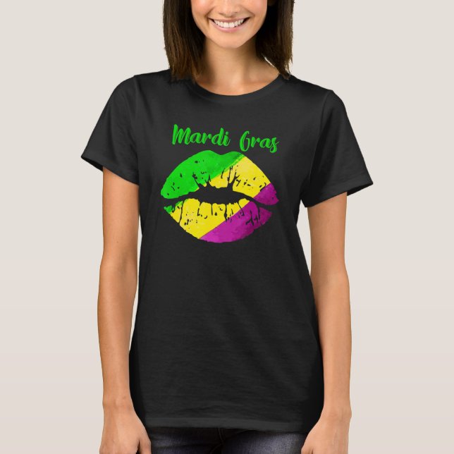 Mardi Gras Carnival Costume Purple Fleur-De-Lys Li T-Shirt (Front)