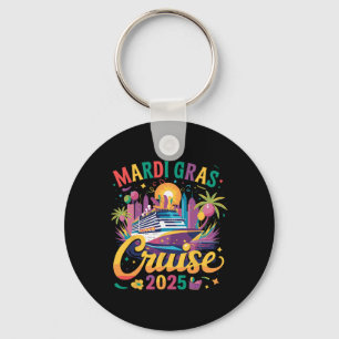 Mardi Gras Carnival Cruise 2025 Family Cruising Ma Keychain