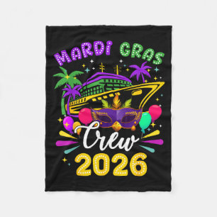 Mardi Gras Carnival Cruise Crew 2026 Trip Family M Fleece Blanket