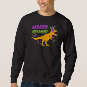 Mardi Gras Carnival Cute T Rex Mardi Grawr Kids Di Sweatshirt