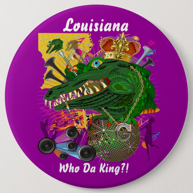 Mardi Gras Carnival Event  Please View Notes 6 Inch Round Button (Front)