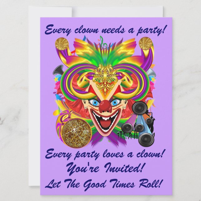 Mardi Gras Carnival Event  Please View Notes Invitation (Front)