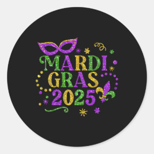 Mardi Gras Carnival Fat Tuesday Fleur De Lis Men W Classic Round Sticker