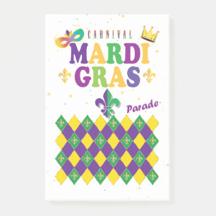Mardi Gras Carnival Harlequin Fleur de Lis Diamond Post-it Notes