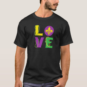 Mardi Gras Carnival Love New Orleans Cajun Festiva T-Shirt