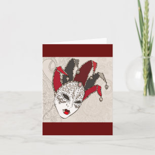 Mardi Gras Carnival Mask Note Cards