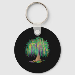 Mardi Gras Carnival Mexican Graphic Bead-tree Bour Keychain