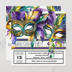 Mardi Gras Carnival Party Invitation