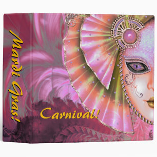 Mardi Gras Carnival Pink Photo Album Binder