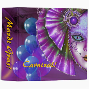 Mardi Gras Carnival Purple Balloons Album Binder