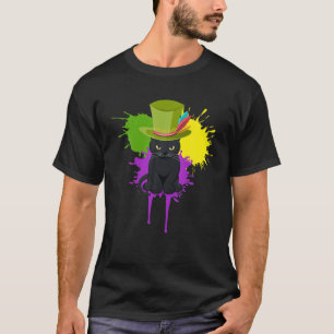 Mardi Gras Cat Costume Celebrate Carnival Vintage T-Shirt