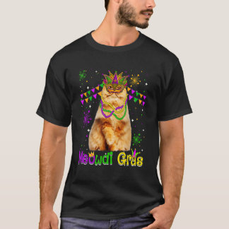 Mardi Gras Cat Cute Persian Cat Carnival Mask T-Shirt