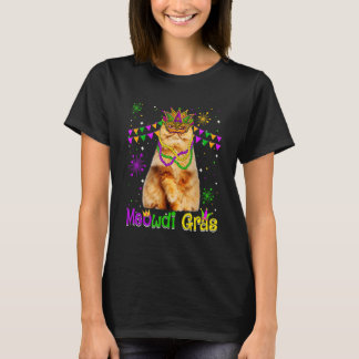 Mardi Gras Cat Cute Persian Cat Carnival Mask T-Shirt
