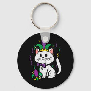 Mardi Gras Cat Jester Outfit Women Girls Kids Todd Keychain