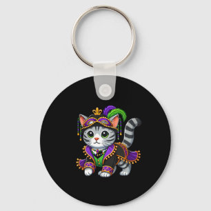 Mardi Gras Cat  Keychain