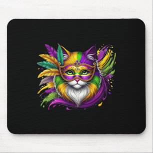 Mardi Gras Cat Mask Costume Outfit Women Girls Kid Mouse Pad