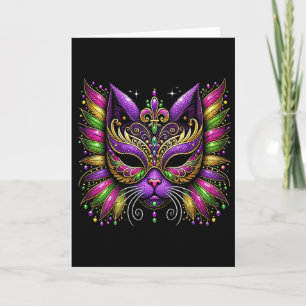 Mardi Gras Cat Mask New Orleans Women Kids Mardi G Card