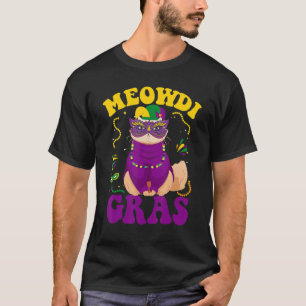 Mardi Gras Cat Meowdi Grace Carnival Kitten T-Shirt