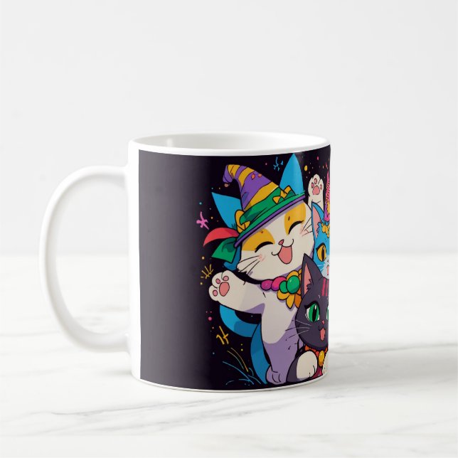 Mardi Gras Cat Parade Mug (Left)