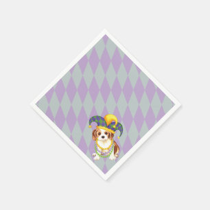 Mardi Gras Cavalier King Charles Spaniel Napkin