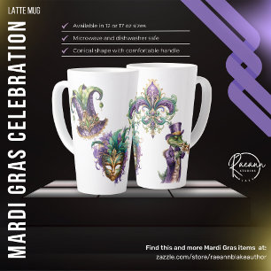 Mardi Gras Celebration Ceramic Latte Mug