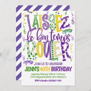 Mardi Gras Celebration Invitation