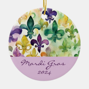 Mardi Gras Ceramic Ornament