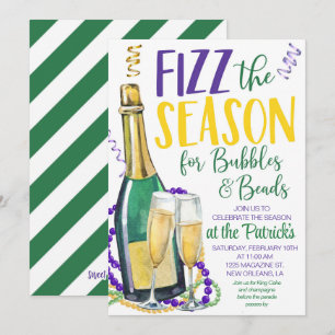 Mardi Gras Champagne Invitation