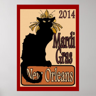 Mardi Gras Chat Noir Poster