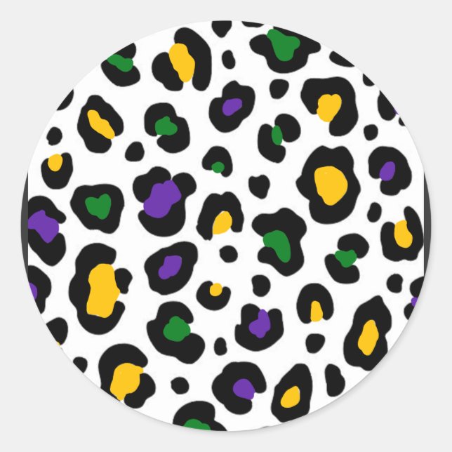 Mardi Gras Cheetah Stickers (Front)