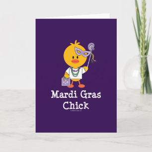 Mardi Gras Chick Greeting Card