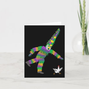 Mardi Gras Chicken Jester Farming Animal Fat Tuesd Card