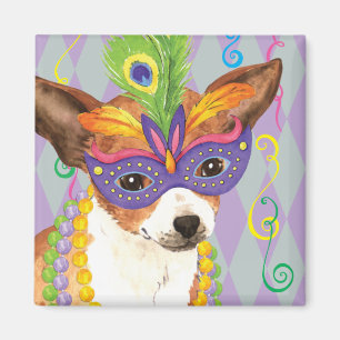 Mardi Gras Chihuahua Magnet