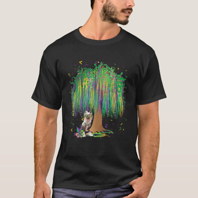 Mardi Gras Chinese Crested Bead - Tree Bourbon Str T-Shirt (Front)