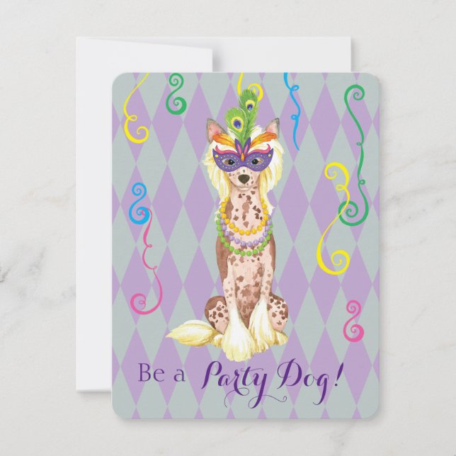 Mardi Gras Chinese Crested Invitation (Front)