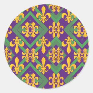 Mardi gras classic round sticker