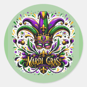 Mardi Gras Classic Round Sticker